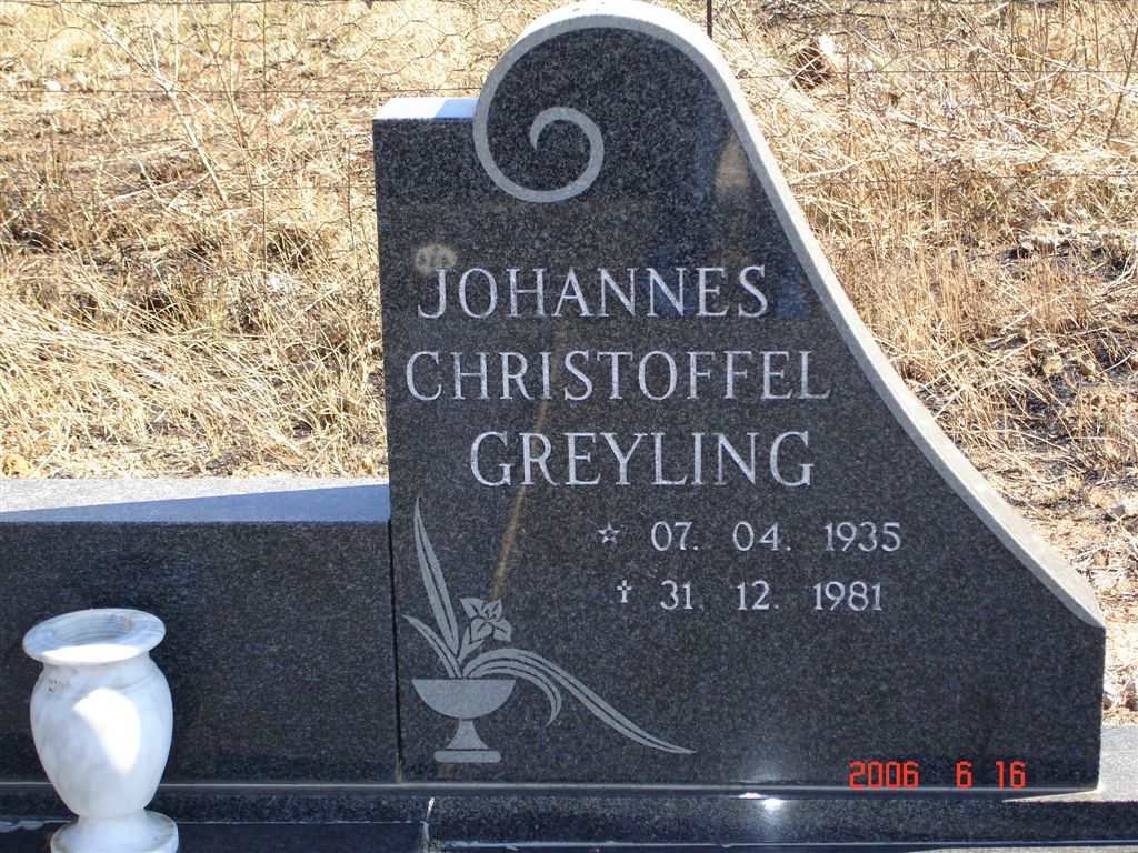 GREYLING Johannes Christoffel 1935-1981