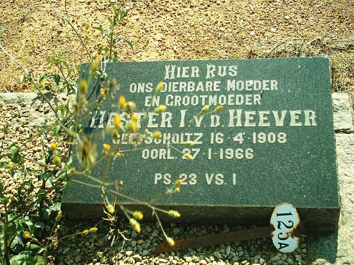 HEEVER Hester I., v.d. nee SCHOLTZ 1908-1966