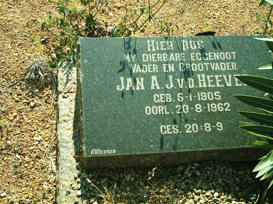 HEEVER Jan A.J., v.d. 1905-1962