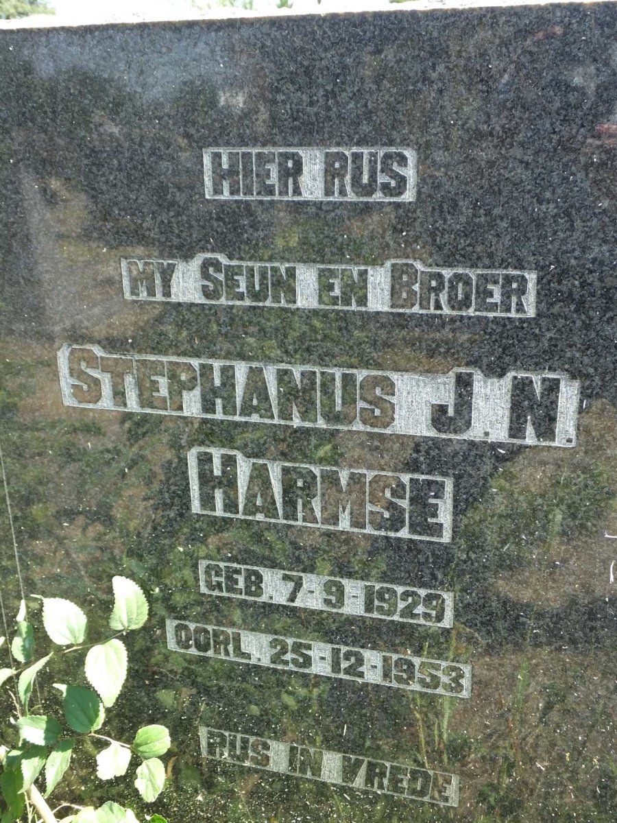 HARMSE Stephanus J.N. 1929-1953