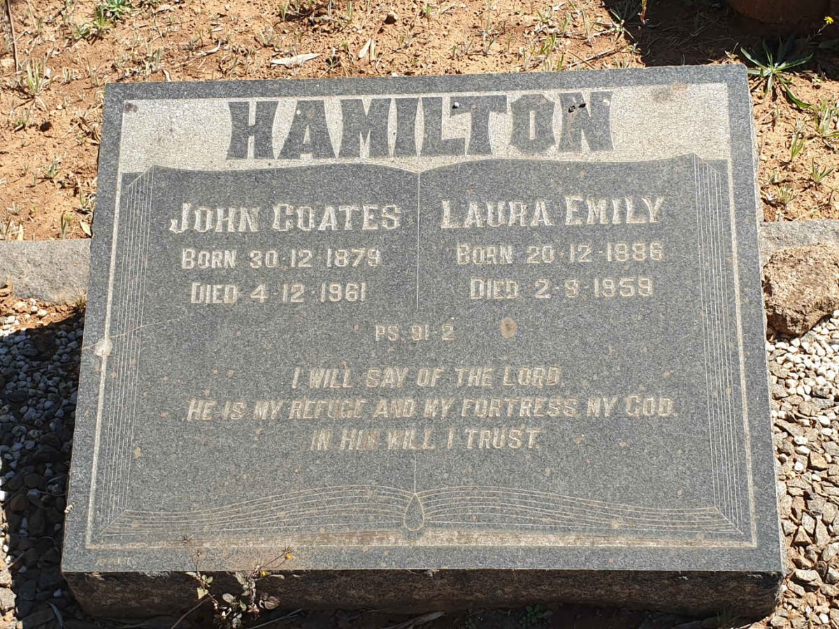 HAMILTON John Coates 1879-1961 &amp; Laura Emily 1886-1959