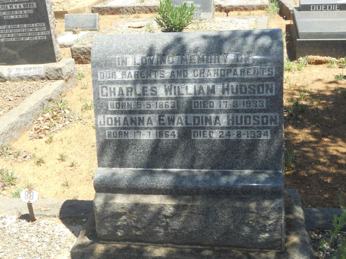 HUDSON Charles William 1863-1933 &amp; Johanna Ewaldina 1864-1934
