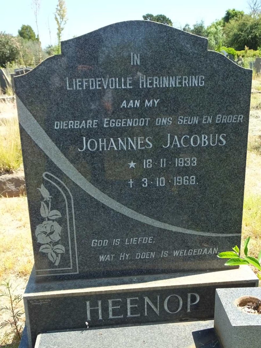 HEENOP Johannes Jacobus 1933-1968