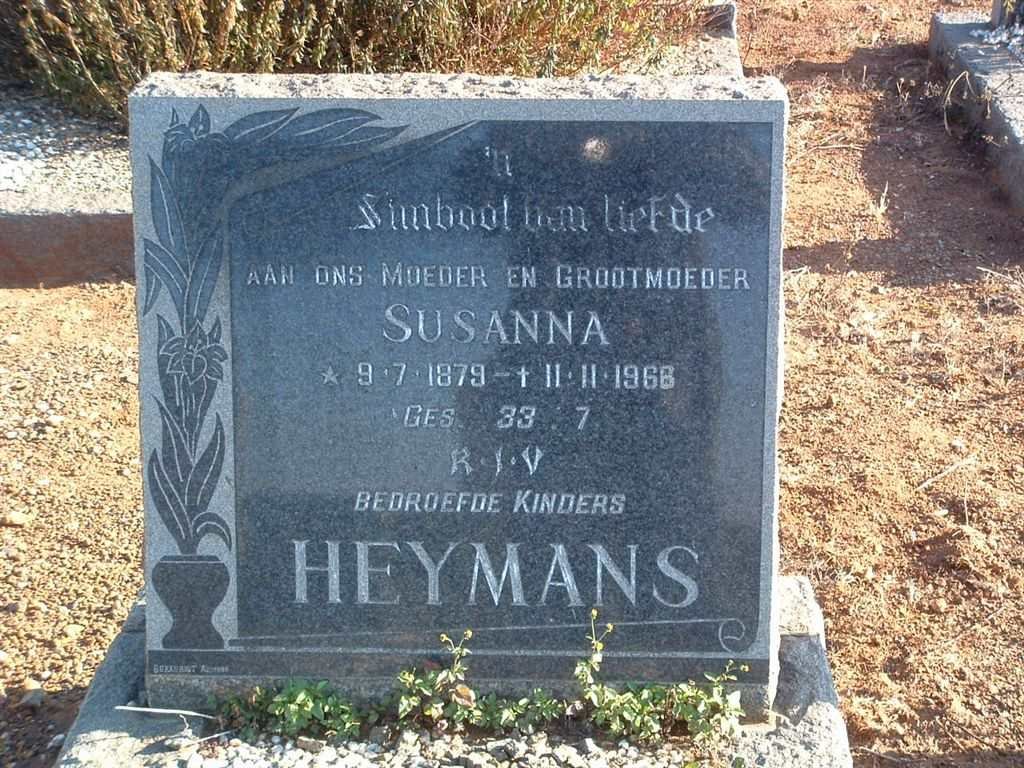 HEYMANS Susanna née STEENKAMP 1879-1968