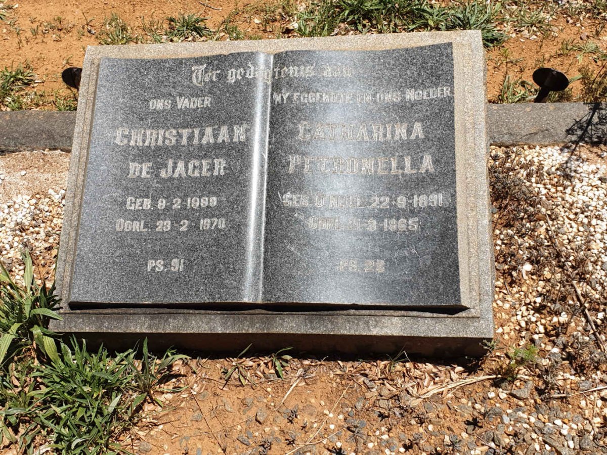 JAGER Christiaan, de 1889-1970 &amp; Catharina Petronella nee O'NEILL 1891-1965