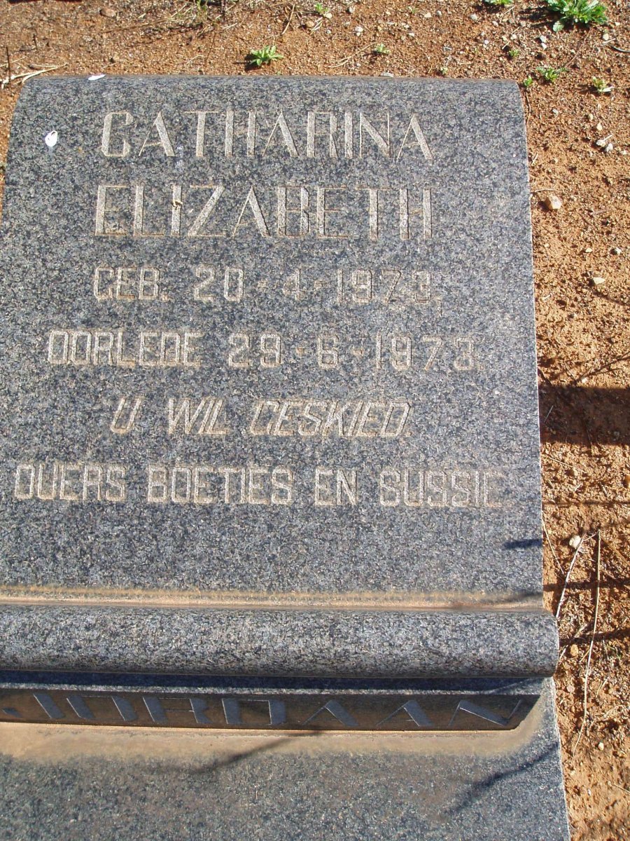 JORDAAN Catharina Elizabeth 1973-1973