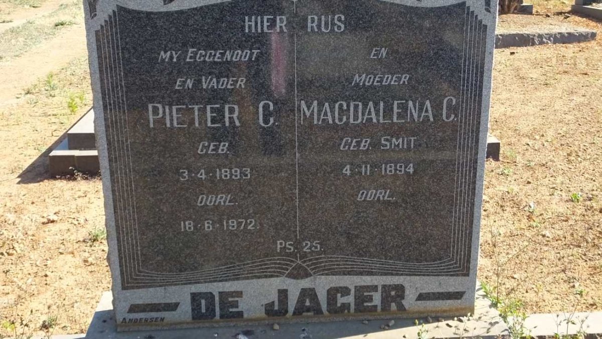 JAGER Pieter C., de 1893-1972 &amp; Magdalena C. SMIT 1894-