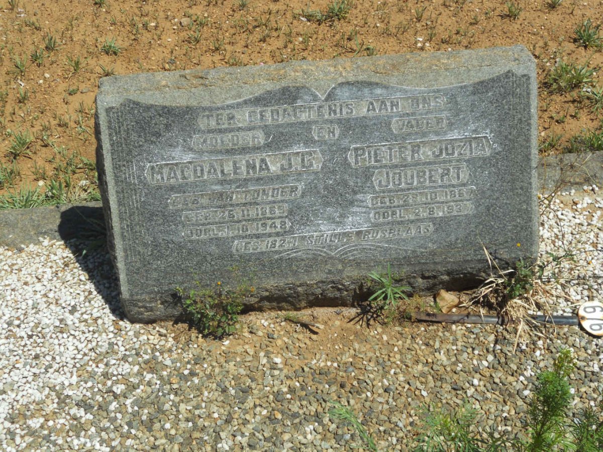 JOUBERT Pieter Jozia 1867-1937 &amp; Magdalena J.G. VAN TONDER 1869-1948
