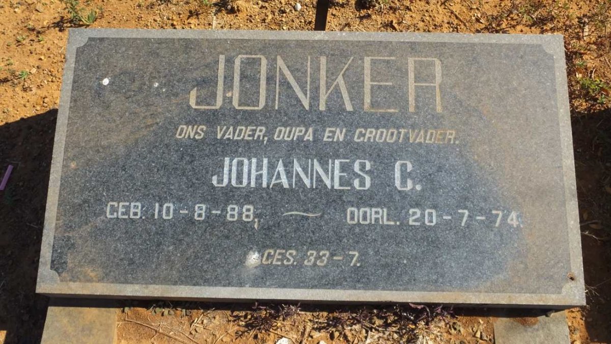 JONKER Johannes C. 1888-1974