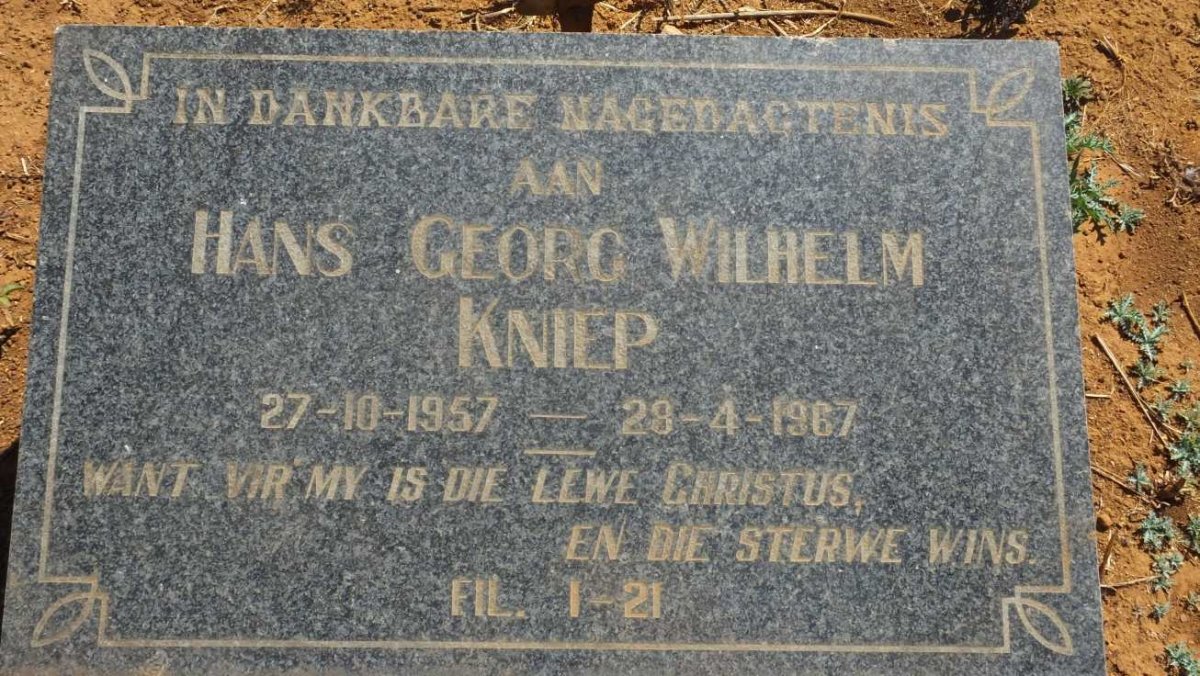 KNIEP Hans Georg Wilhelm 1957-1967