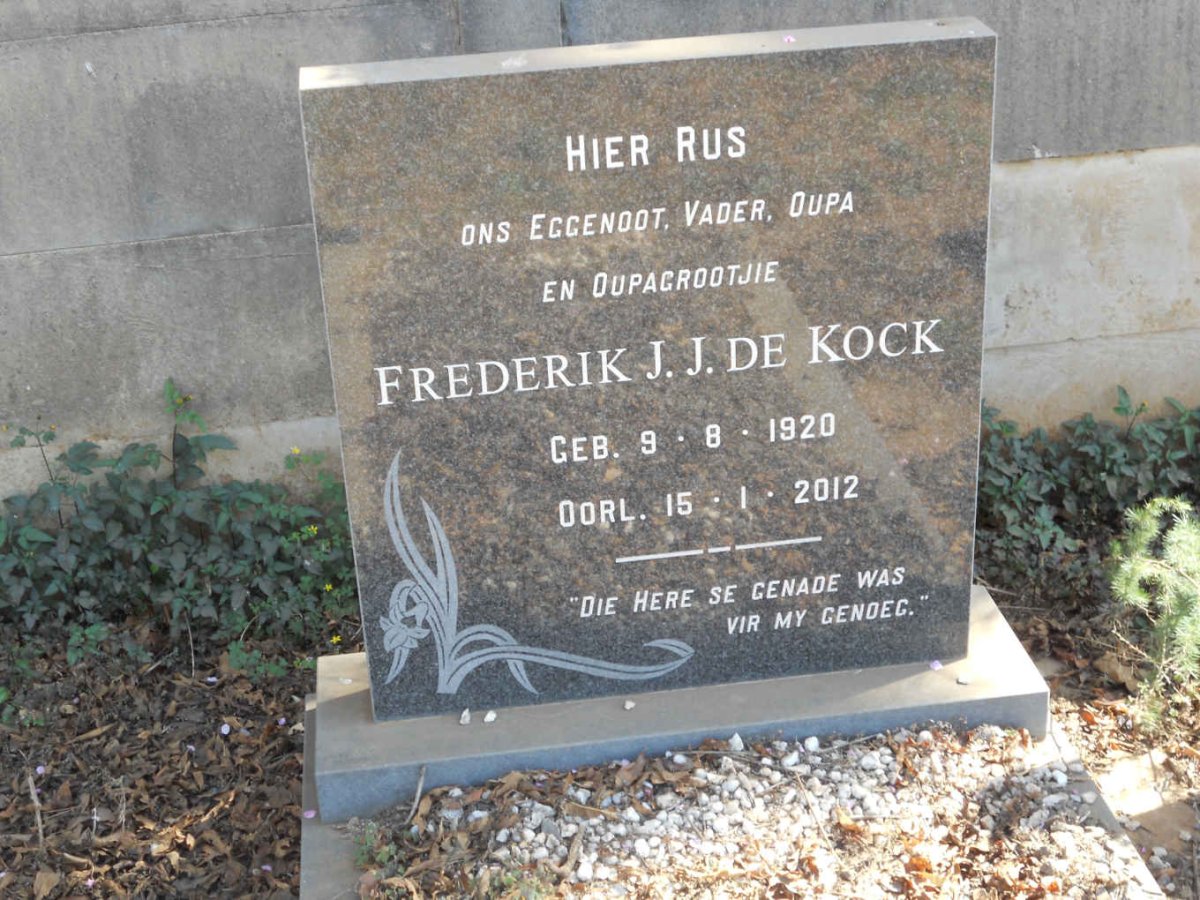 KOCK Frederik J.J., de 1920-2012