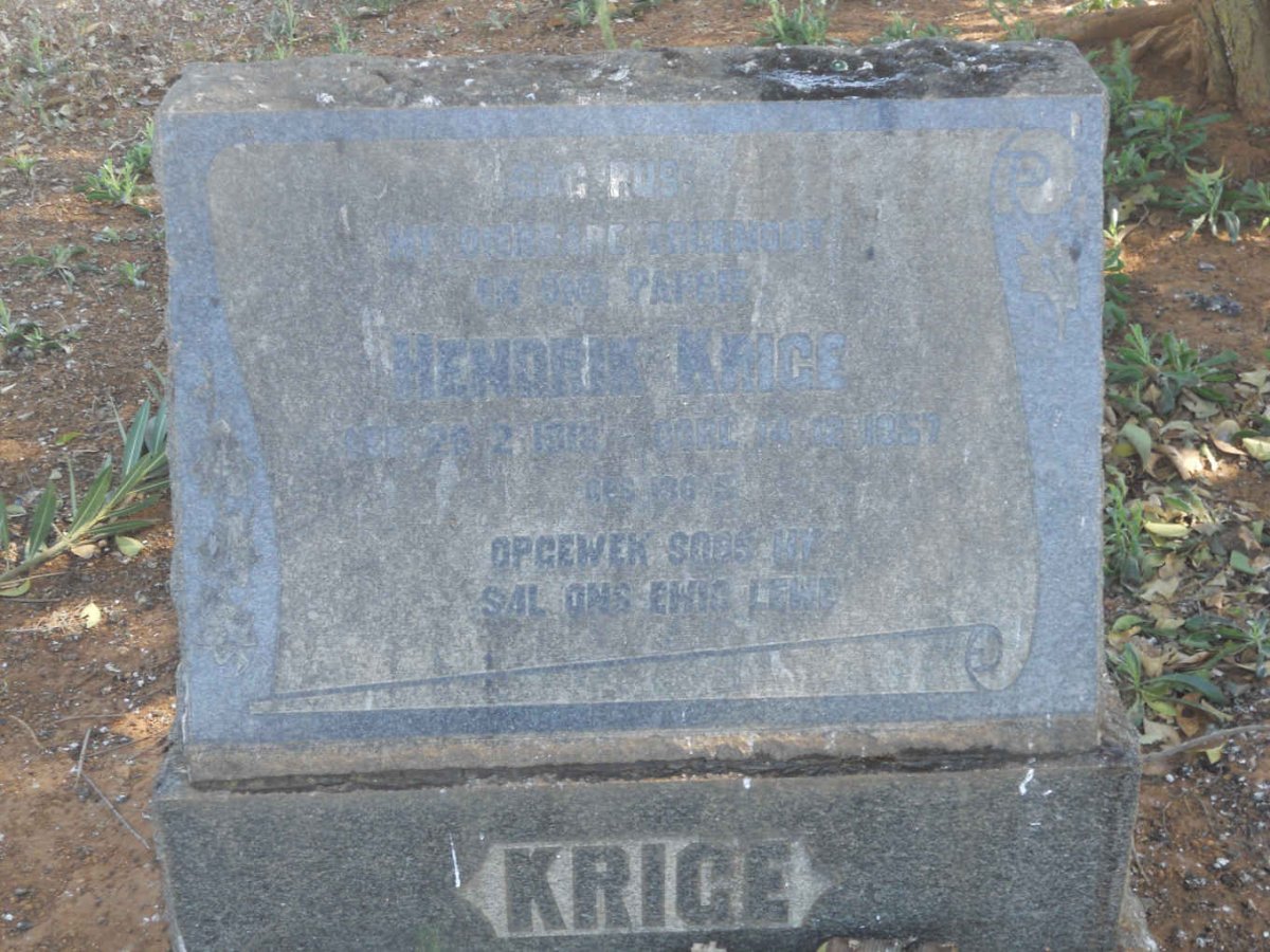 KRIGE Hendrik 1918-1957