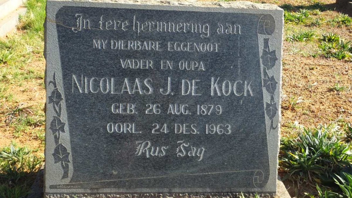 KOCK Nicolaas J., de 1879-1963
