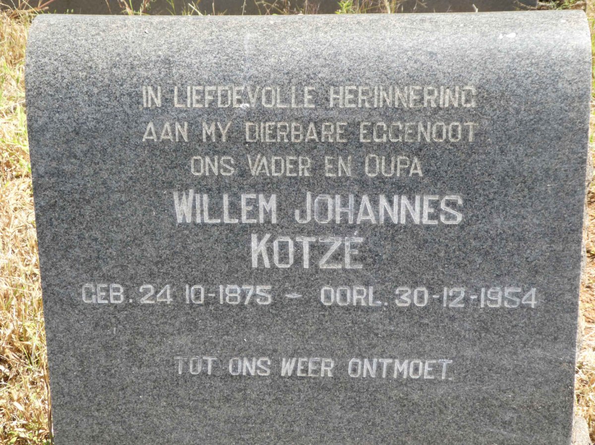 KOTZE Willem Johannes 1875-1954