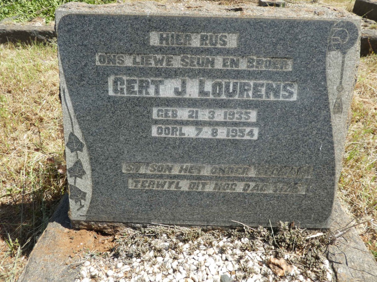 LOURENS Gert J. 1935-1954
