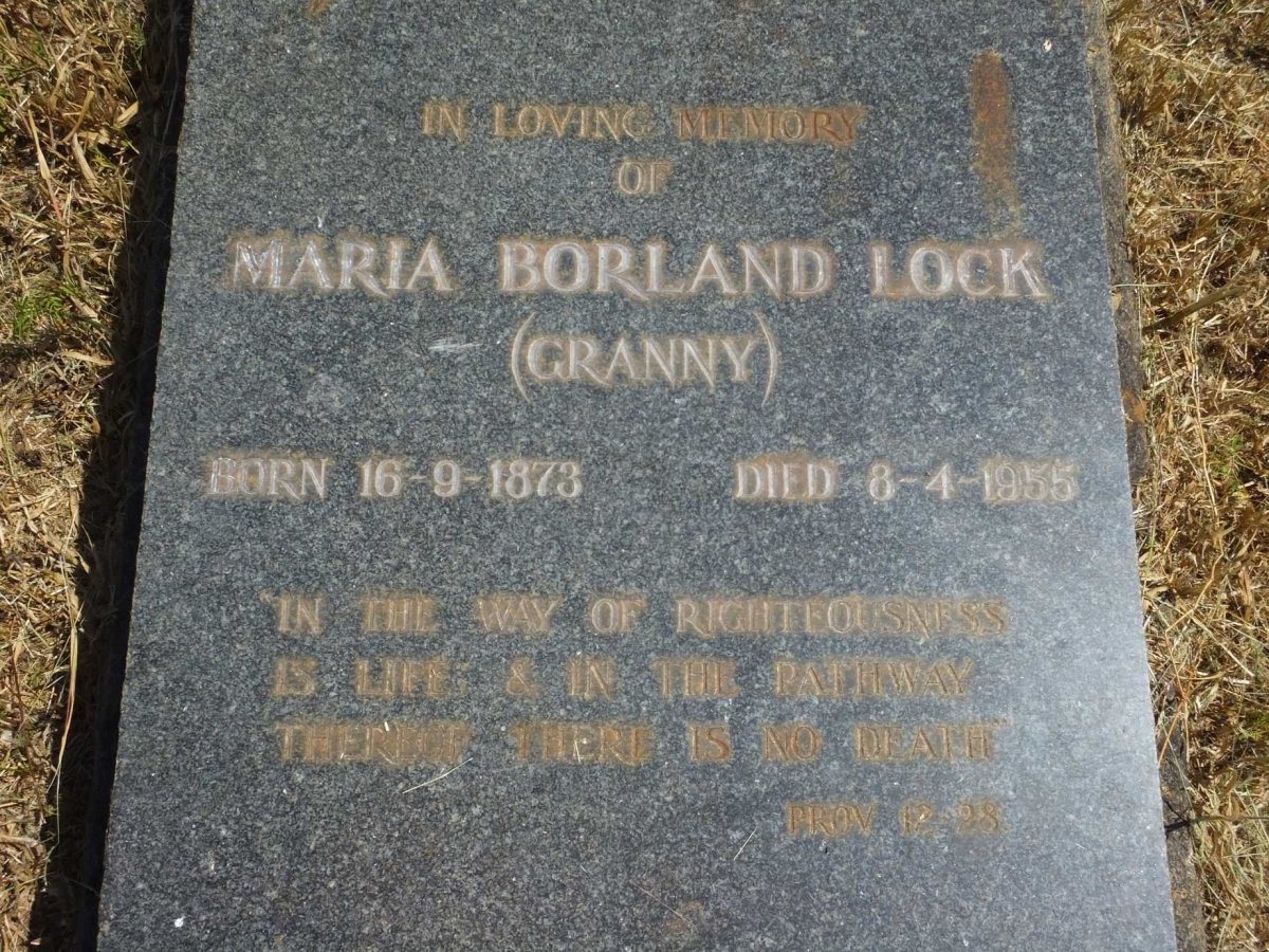 LOCK Maria Borland 1873-1955