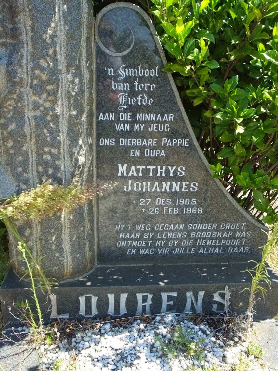 LOURENS Matthys Johannes 1905-1968