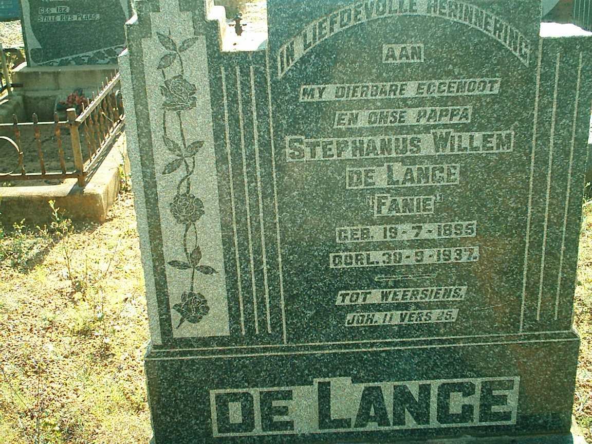 LANGE Stephanus Willem, de 1895-1937