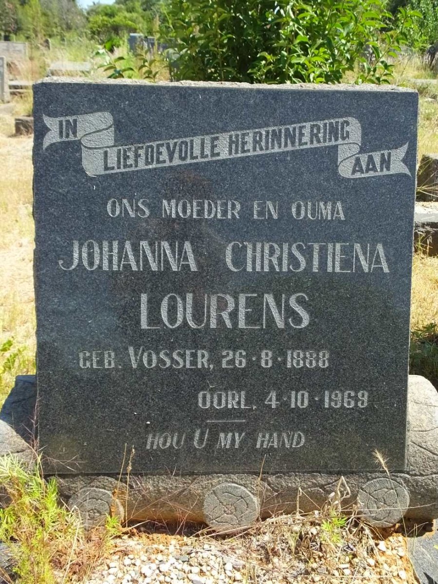 LOURENS Johanna Christiena nee VOSSER 1888-1969