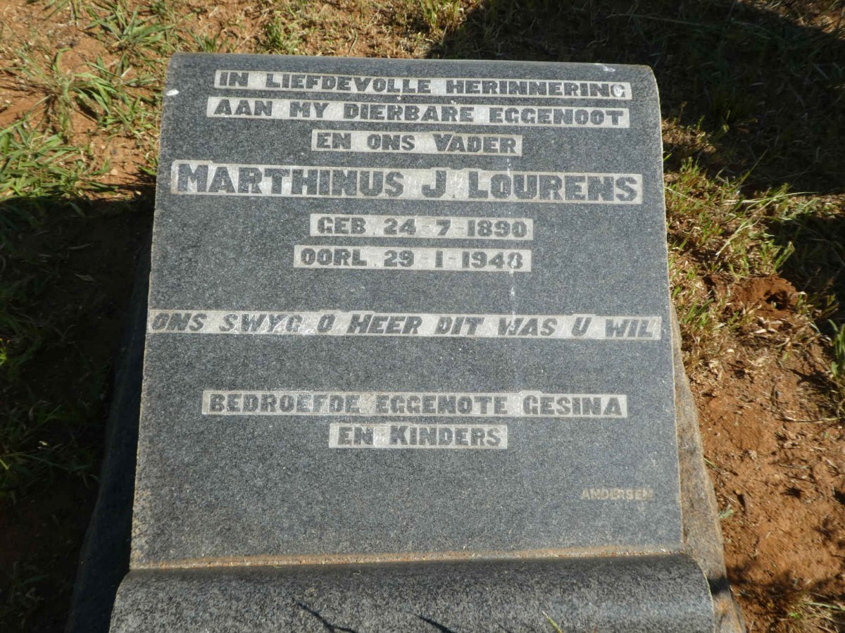 LOURENS Marthinus J. 1890-1948