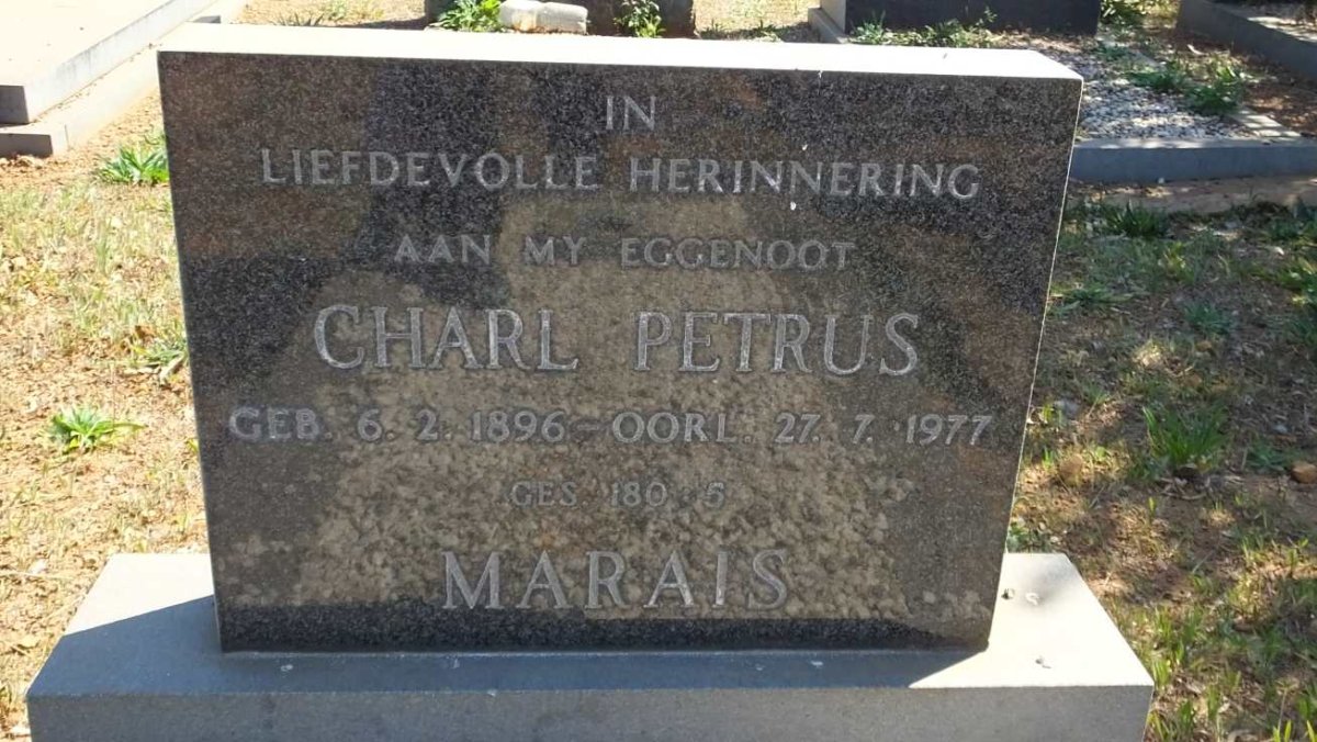 MARAIS Charl Petrus 1896-1977