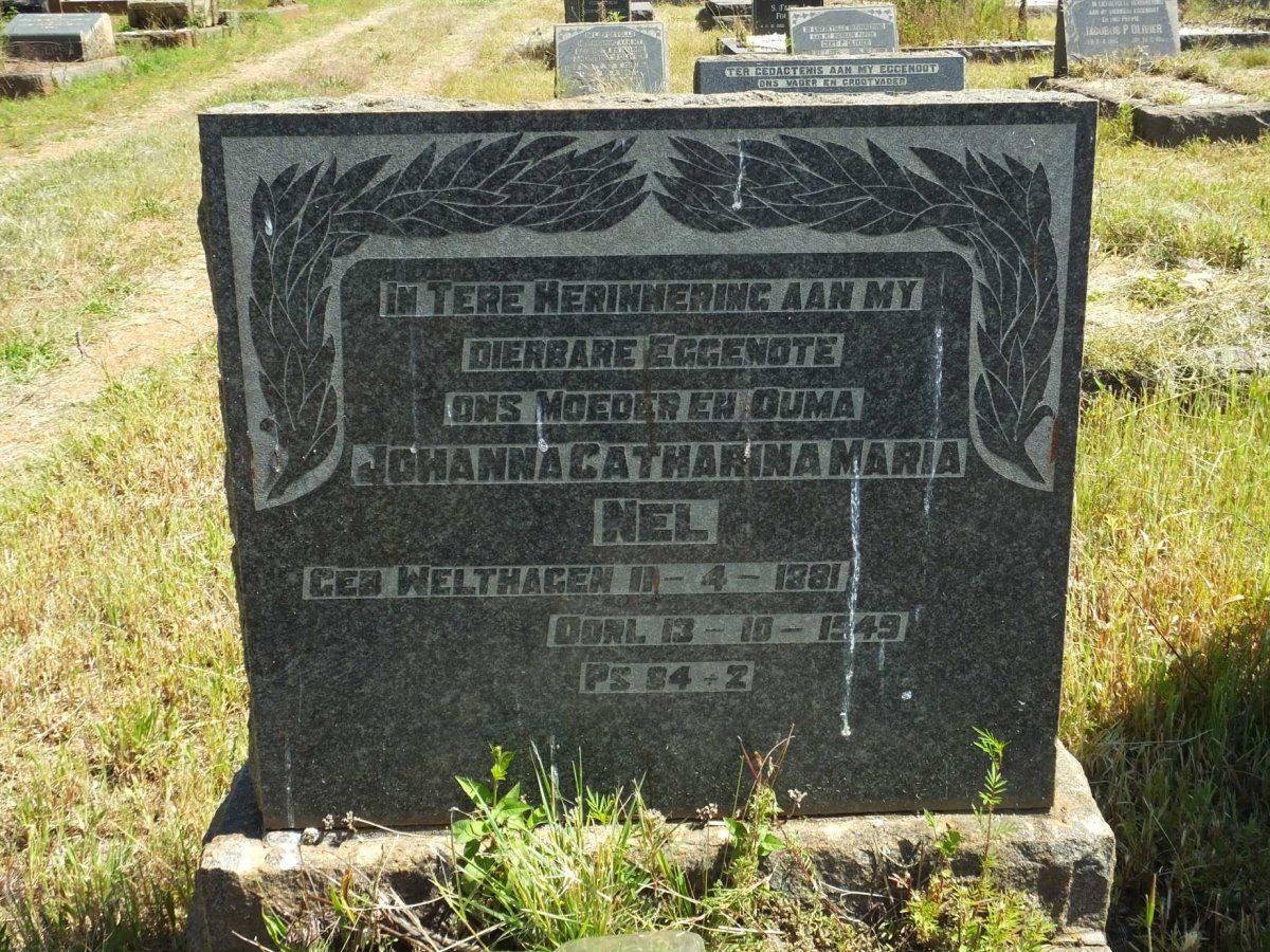 NEL Johanna Catharina Maria nee WELTHAGEN 1881-1949
