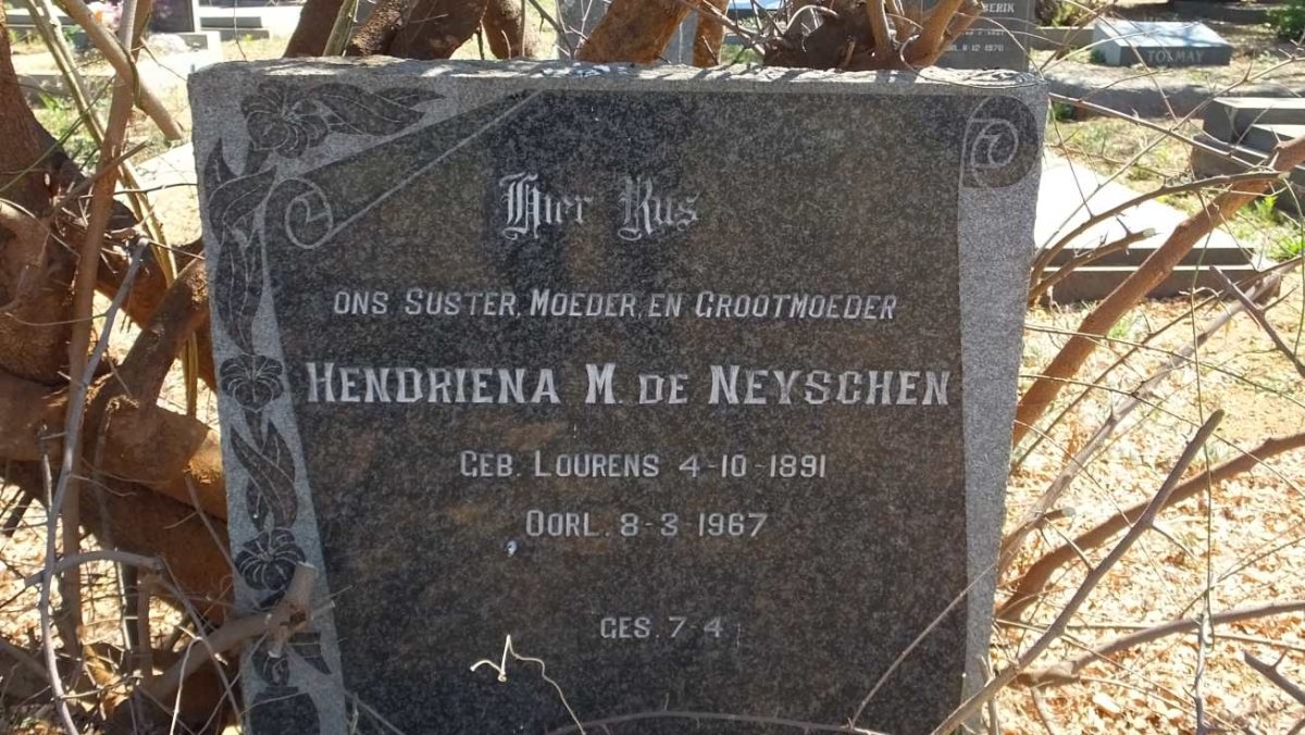 NEYSCHEN Hendriena M., de nee LOURENS 1891-1967