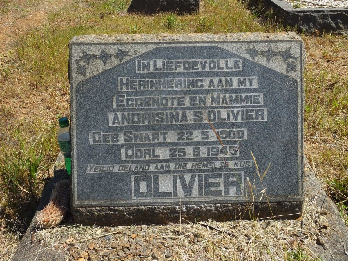 OLIVIER Andrisina S. nee SWART 1900-1945
