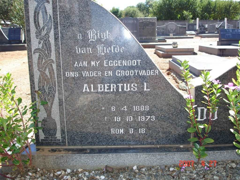 PLESSIS Albertus L., du 1888-1973