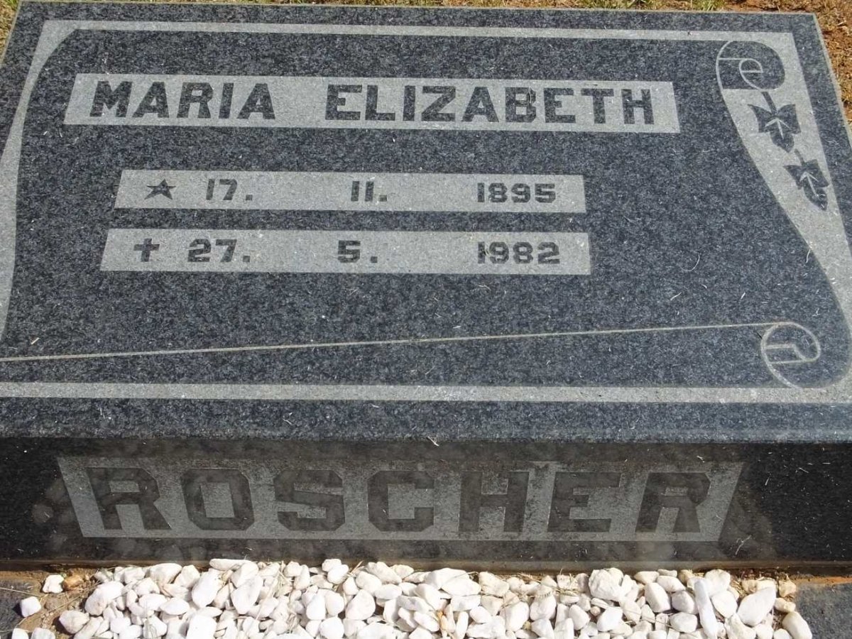 ROSCHER Maria Elizabeth 1895-1982