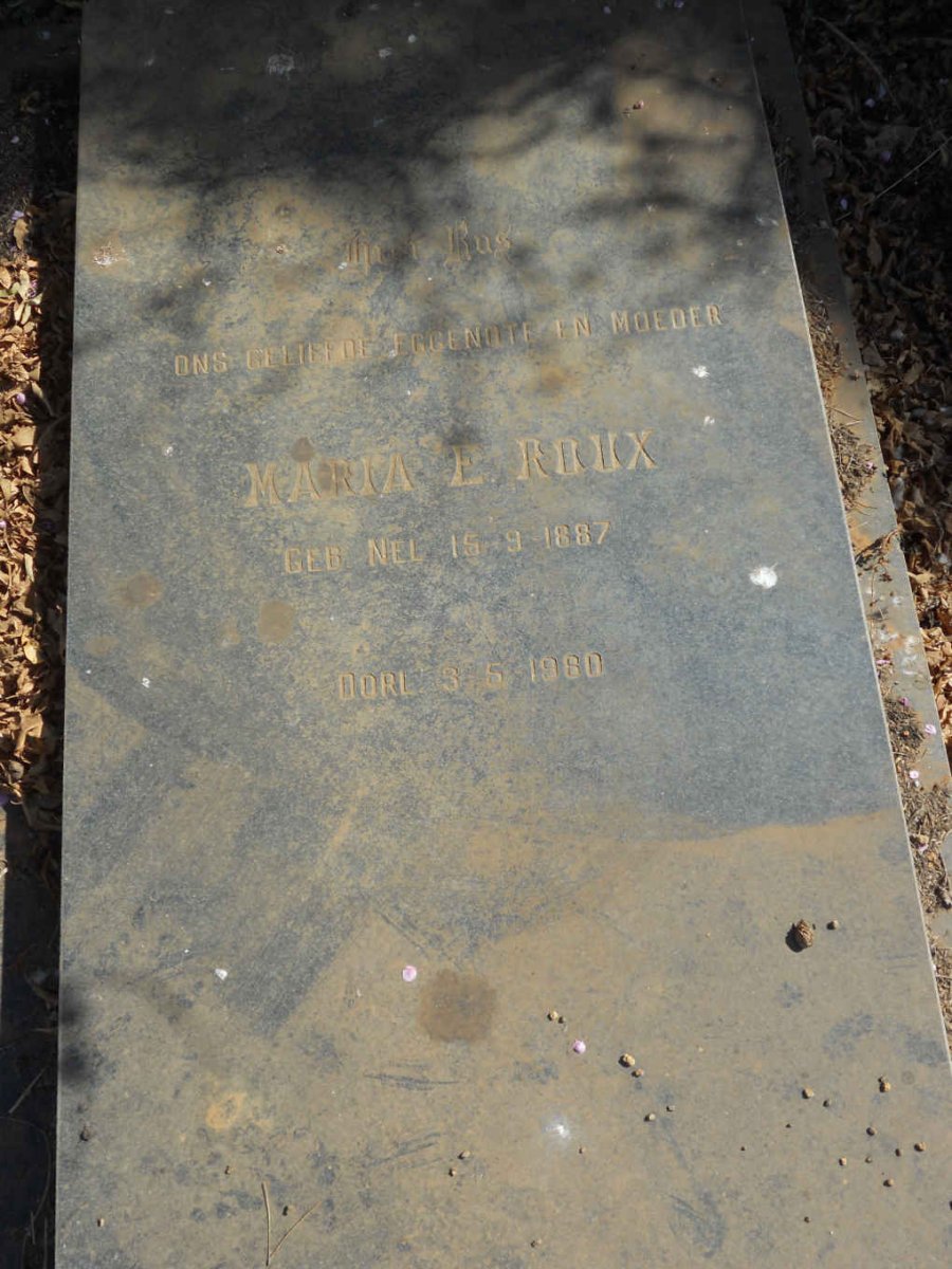 ROUX Maria E. nee NEL 1887-1980
