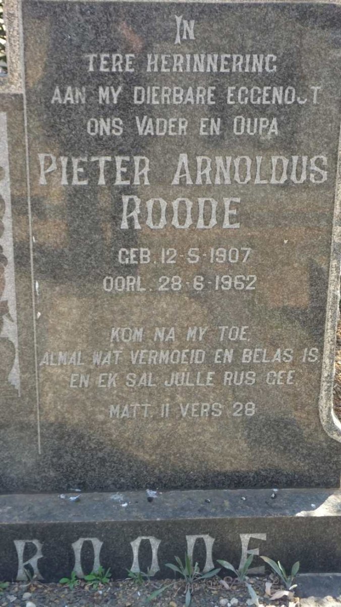 ROODE Pieter Arnoldus 1907-1962