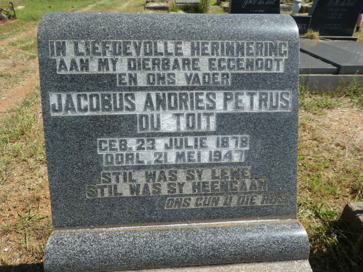 TOIT Jacobus Andries Petrus, du 1878-1947