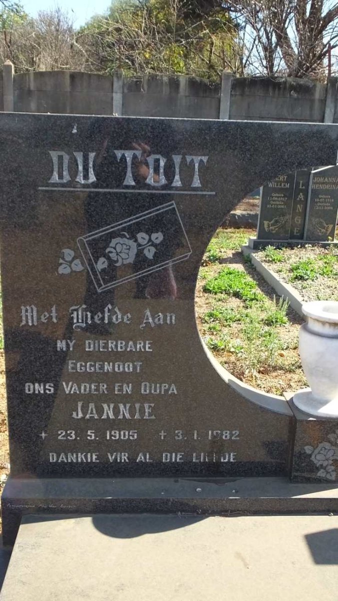 TOIT Jannie, du 1905-1982 &amp; Malie 1905-1986