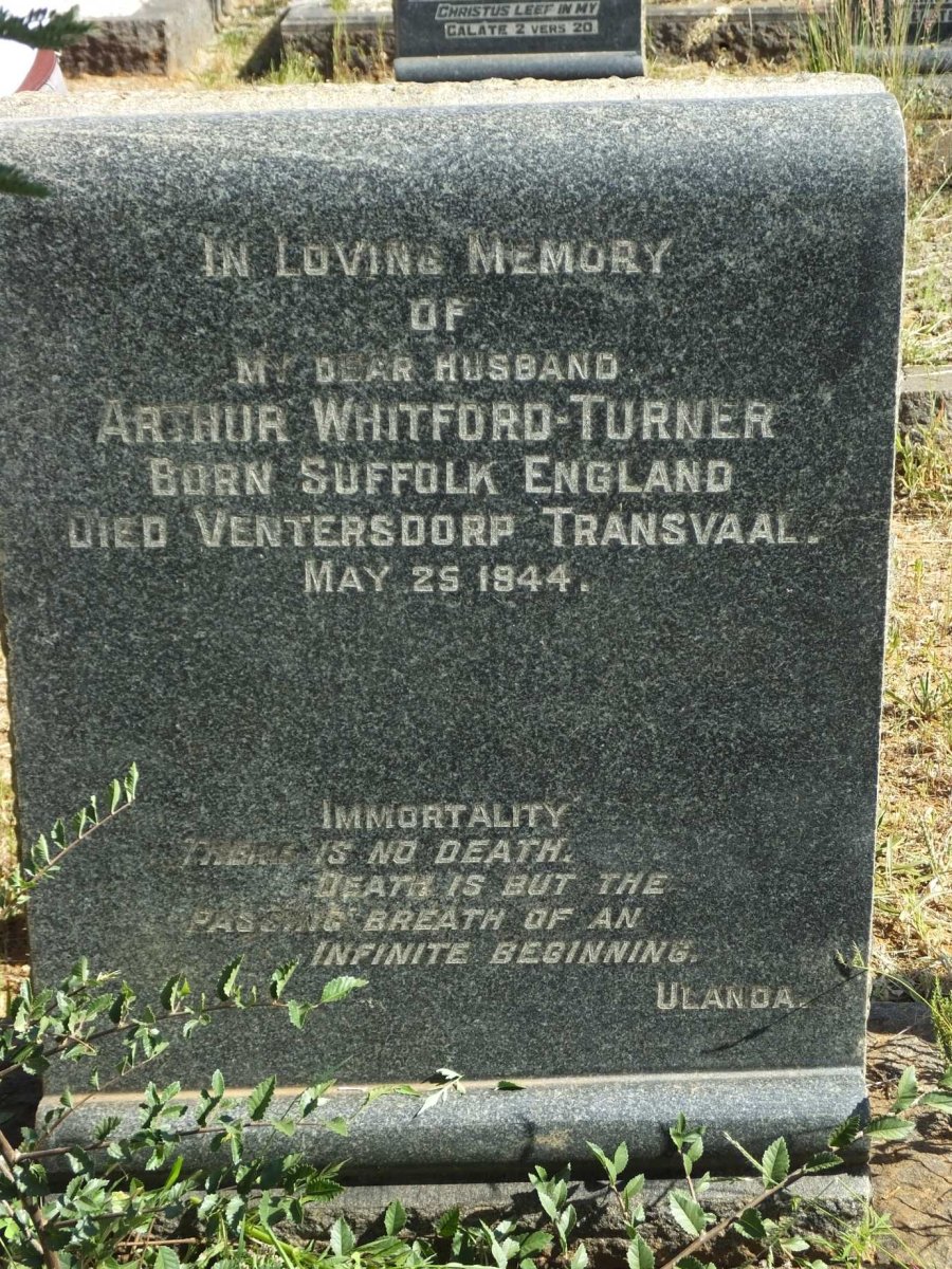 TURNER Arthur, WHITFORD -1944