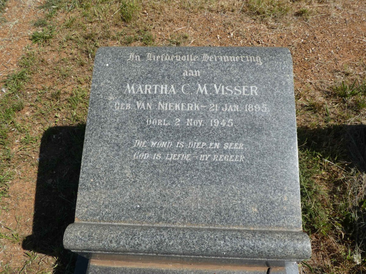 VISSER Martha C.M. nee VAN NIEKERK 1895-1945