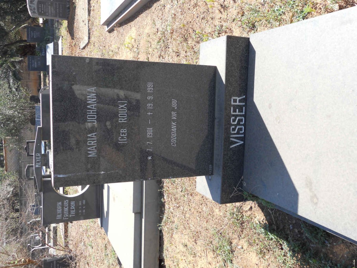 VISSER Maria Johanna nee ROUX 1901-1991