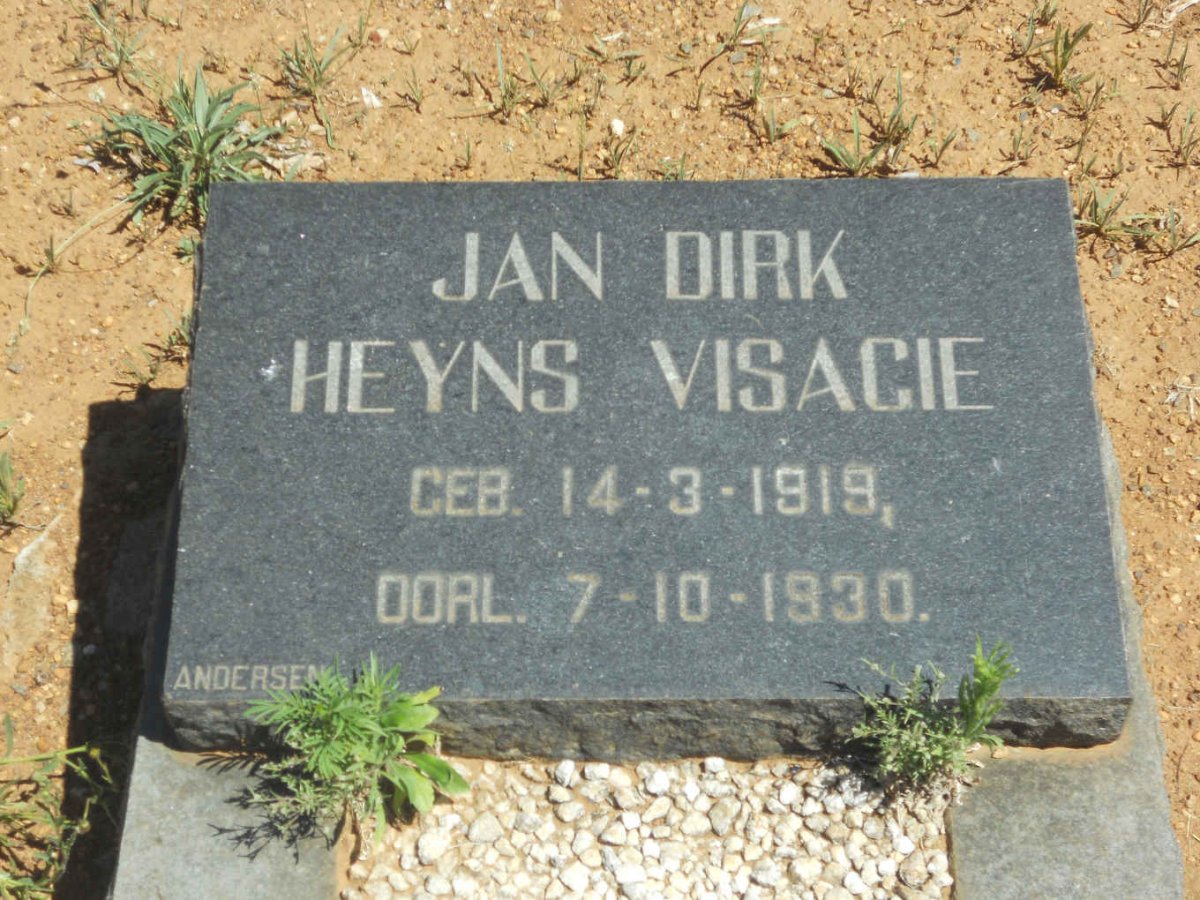 VISAGIE Jan Dirk Heyns 1919-1930