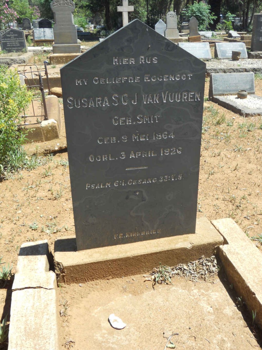 VUUREN Susara S.C.J., van nee SMIT 1864-1926