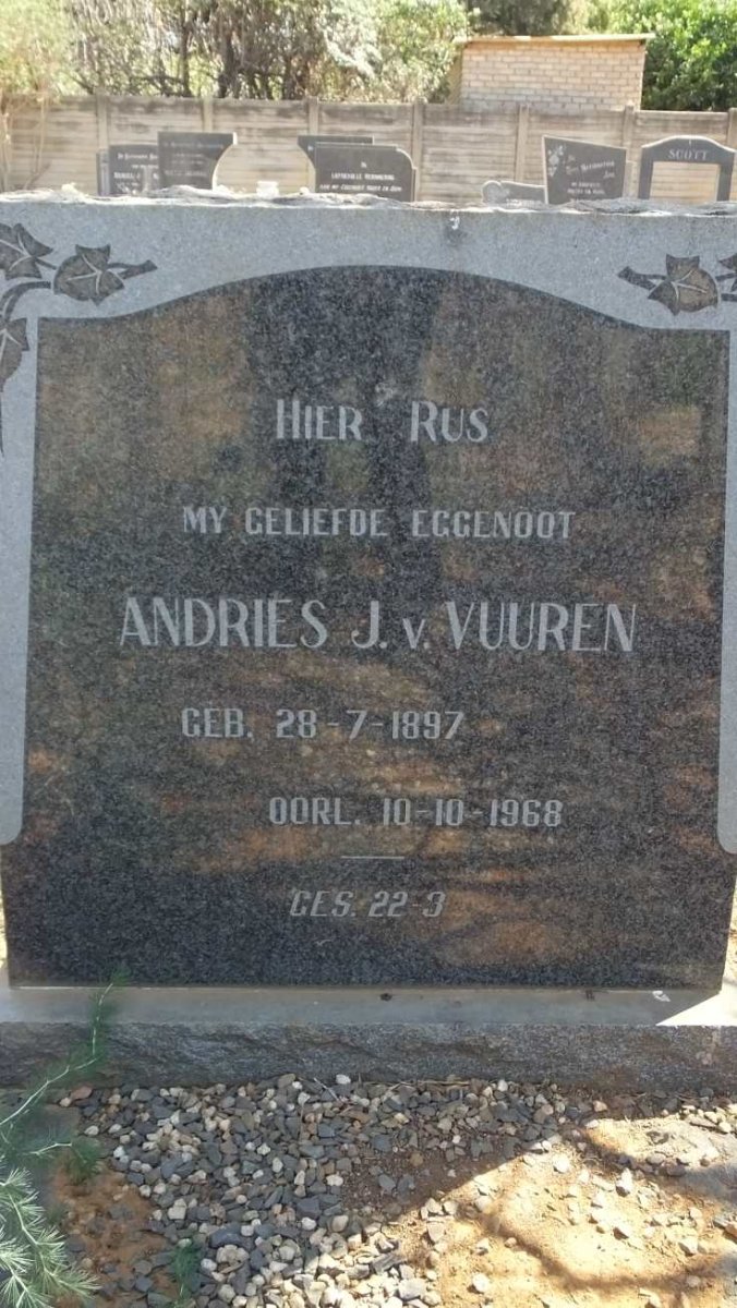 VUUREN Andries, J.v. 1897-1968