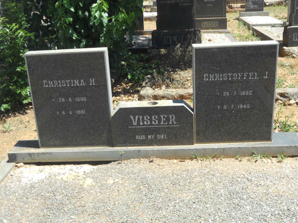 VISSER Christoffel J. 1892-1945 &amp; Christina H. 1896-1981