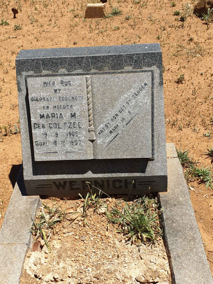 WERNICH Maria M. nee COETZEE 1905-1953