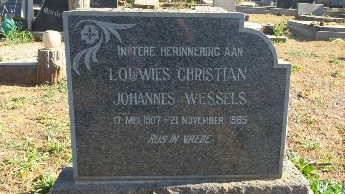 WESSELS Louwies Christian Johannes 1907-1965