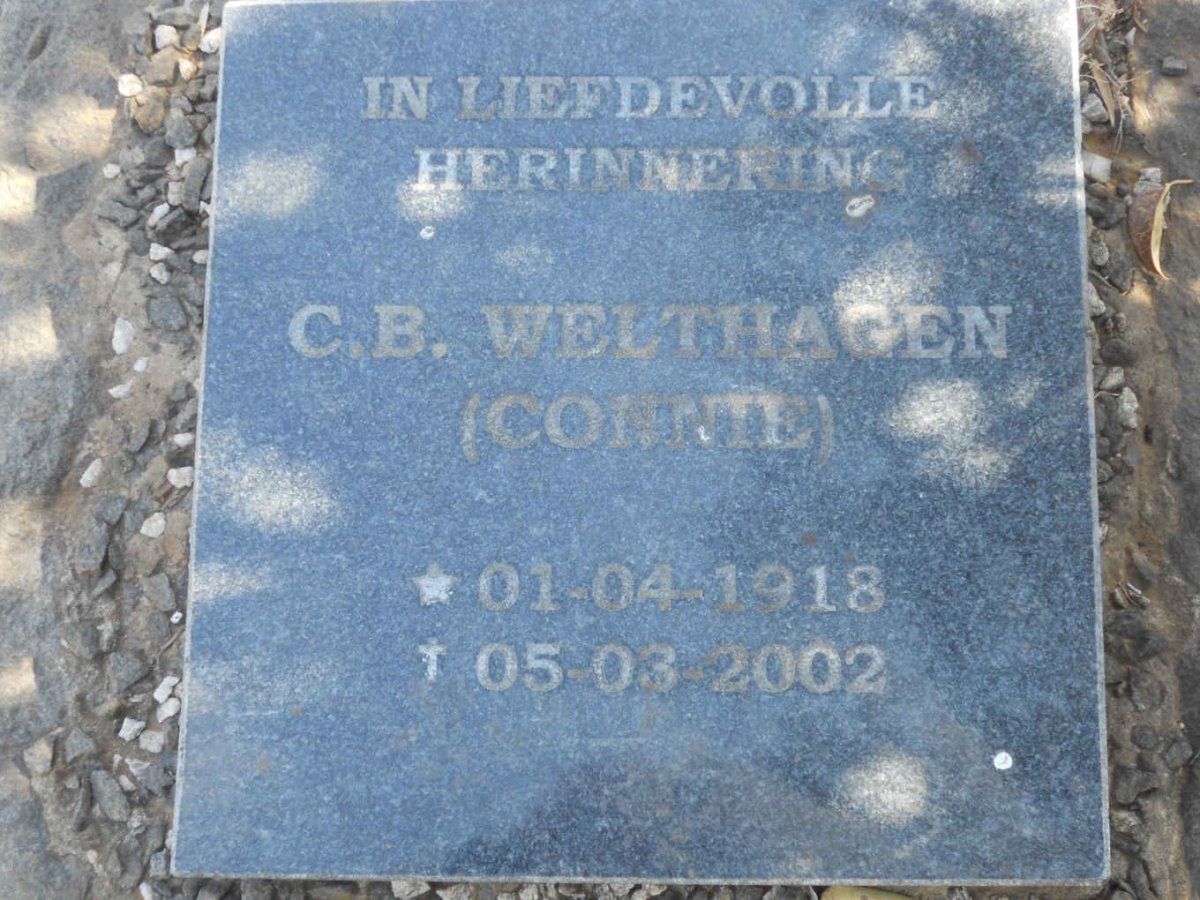 WELTHAGEN C.B. 1918-2002