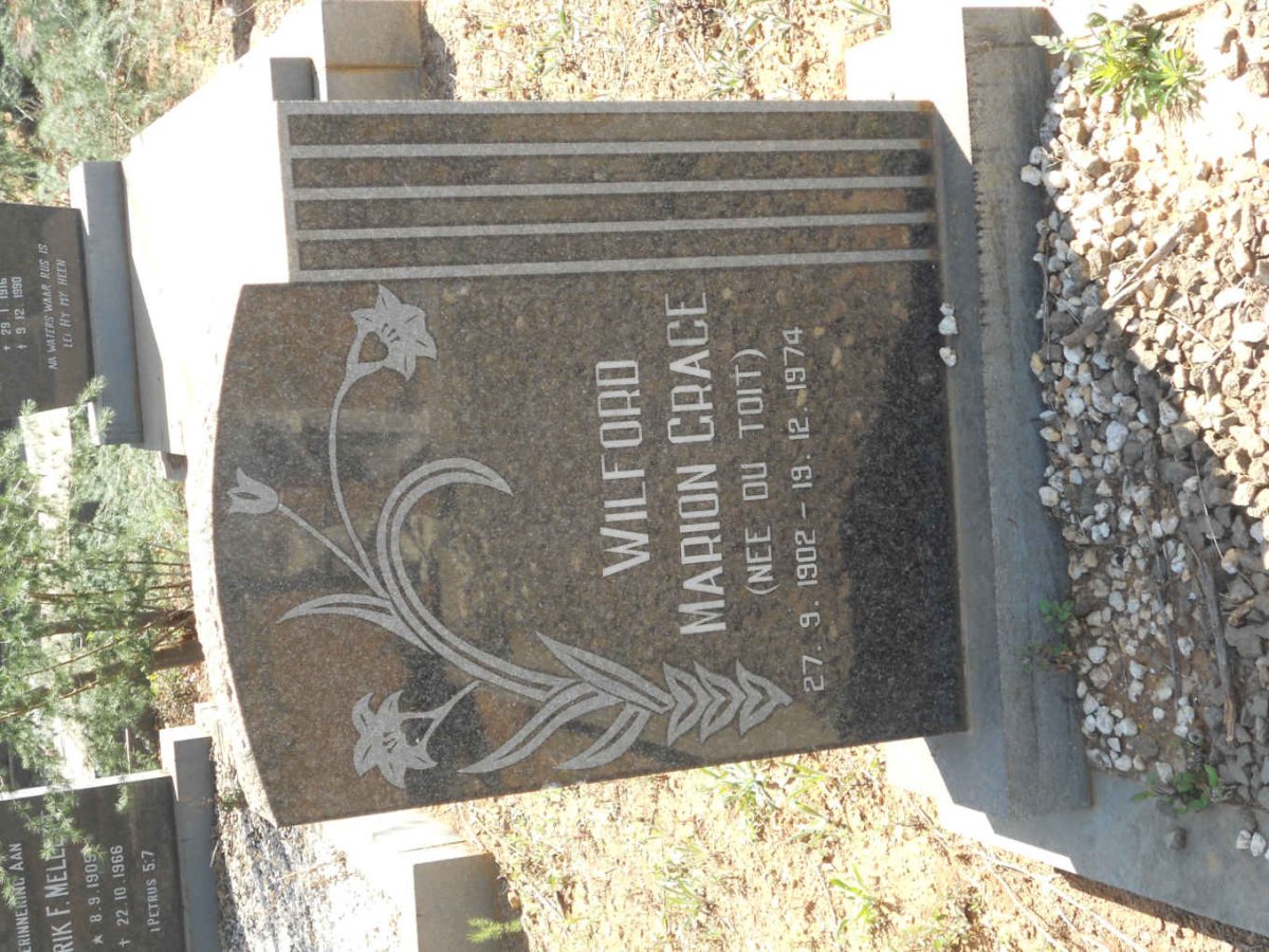 WILFORD Marion Grace nee DU TOIT 1902-1974