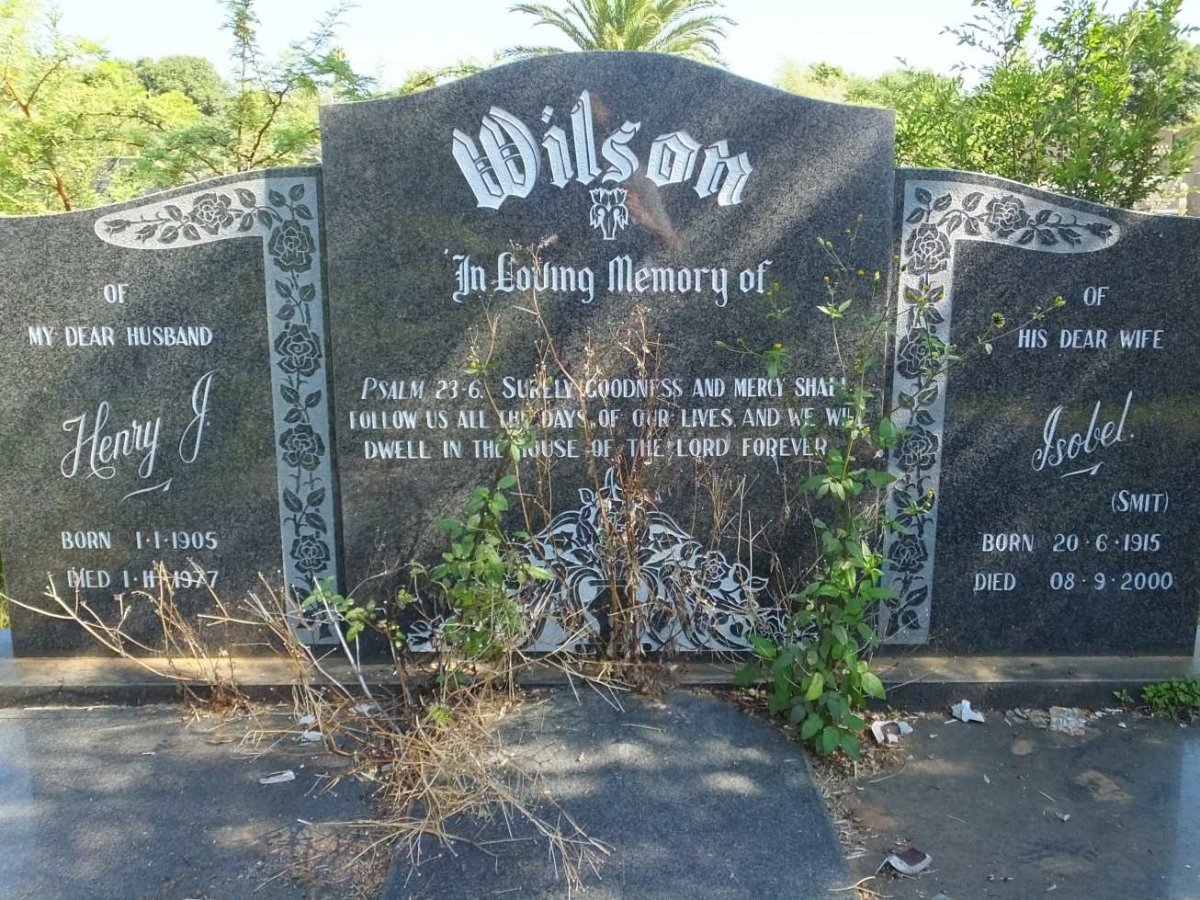 WILSON Henry J. 1905-1977 &amp; Isobel SMIT 1915-2000