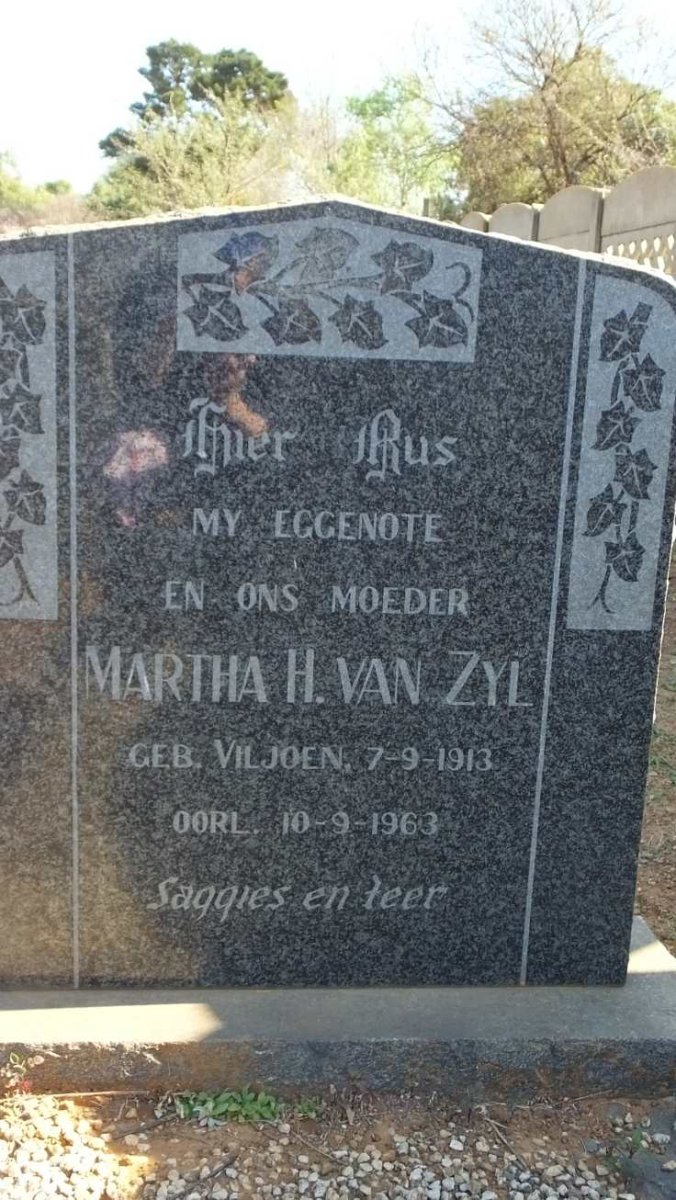 ZYL Martha H., van nee VILJOEN 1913-1963