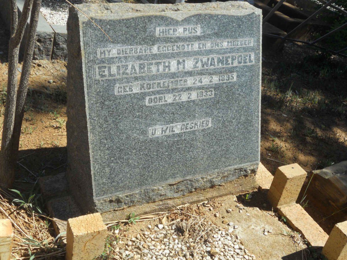 ZWANEPOEL Elizabeth M. nee KOEKEMOER 1895-1933