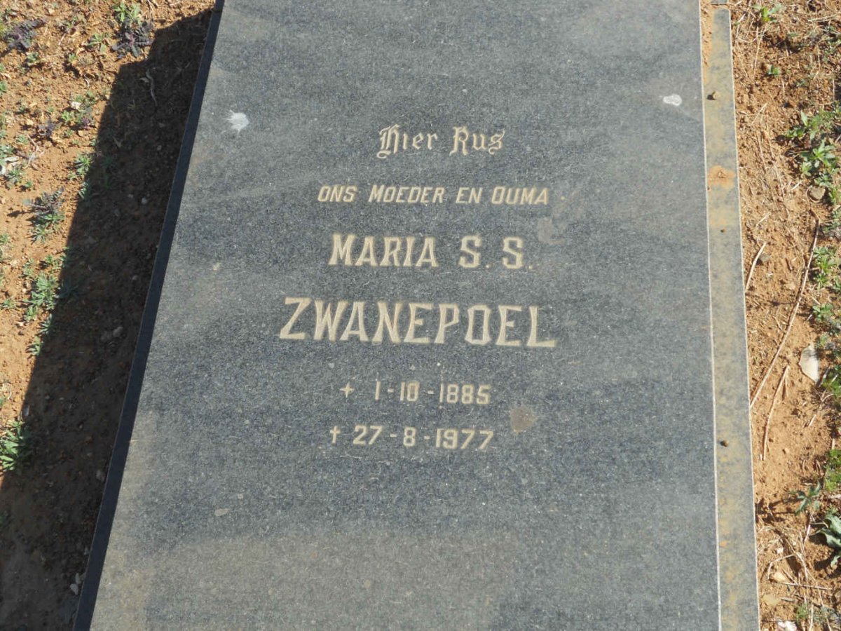 ZWANEPOEL Maria S.S. 1885-1977