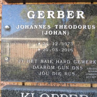 GERBER Johannes Theodorus 1973-2016
